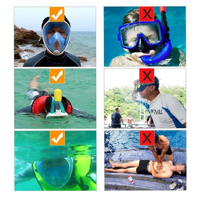 Masker Snorkeling Kacamata Renang Snorkling Full Face Snorkel Mask