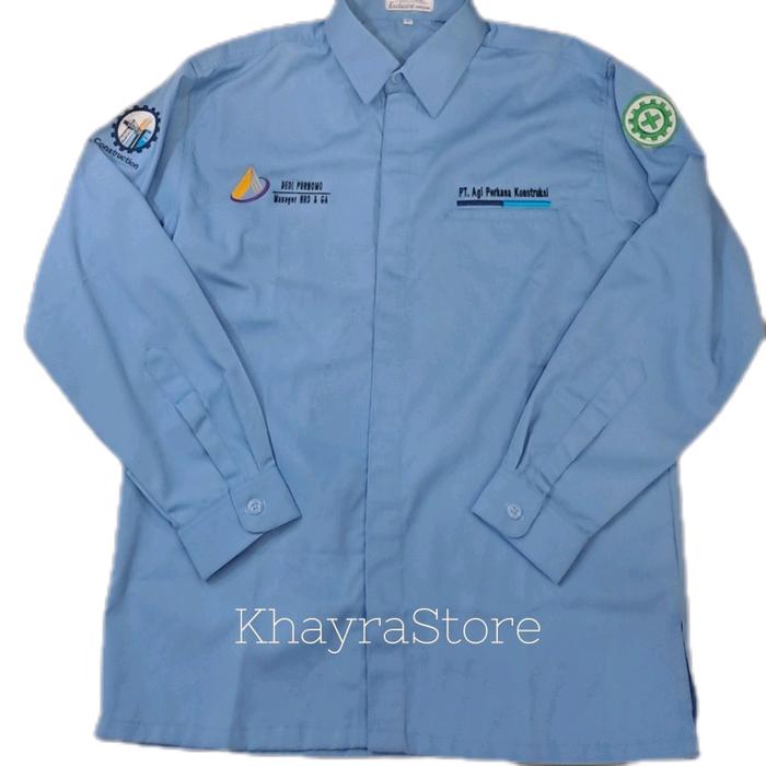 kemeja custom logo seragam kerja pdh bisa custom logo
