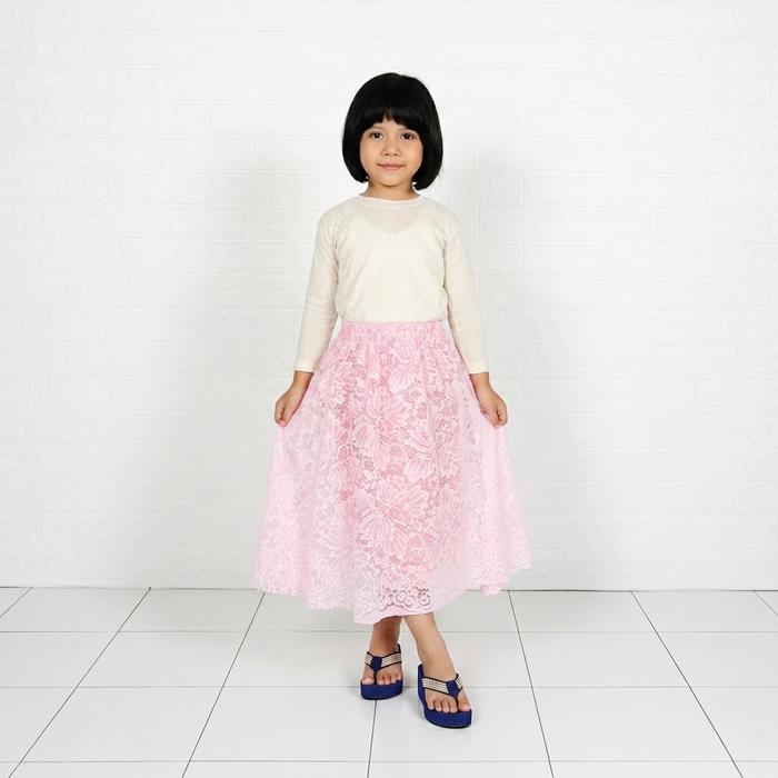Zyaina.ID - Rok Anak Perempuan Brukat Fashion Premium - Rok Brukat Anak Mewah Cantik Full Karet - Ro