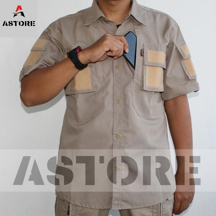 COD Kemeja Tactical 511 Pendek / Kemeja PDL Outdoor Premium Original Astore [Cream]