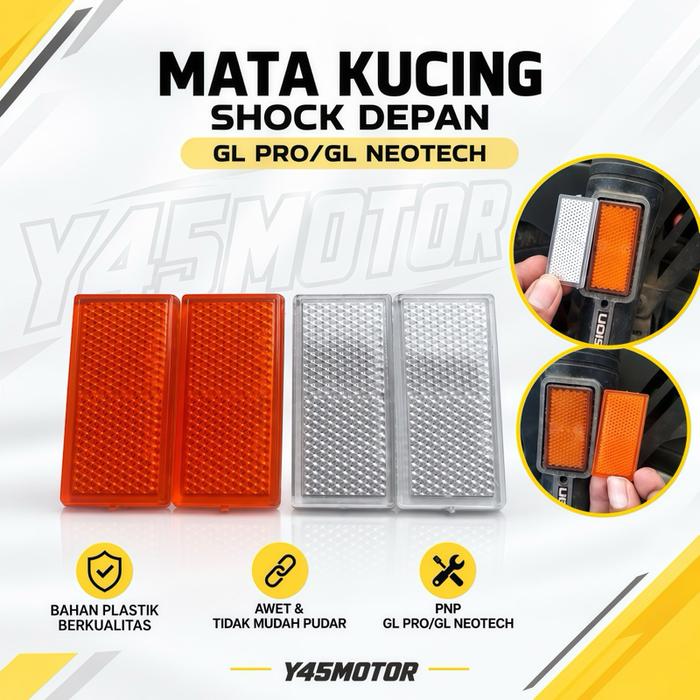 MATA KUCING SHOCK SKOK DEPAN GL PRO GL MAX NEOTECH 1 SET EARNA ORANGE DAN PUTIH