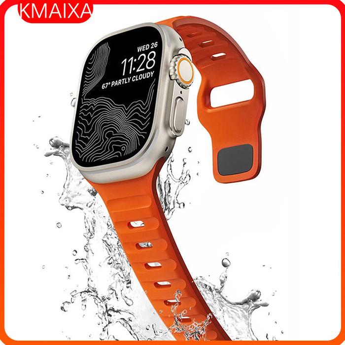AS7 - Strap for Apple Watch Iwatch Ultra 2 49mm Series 10 9 8 7 46mm 42mm 45mm 41mm Silicone Sport B