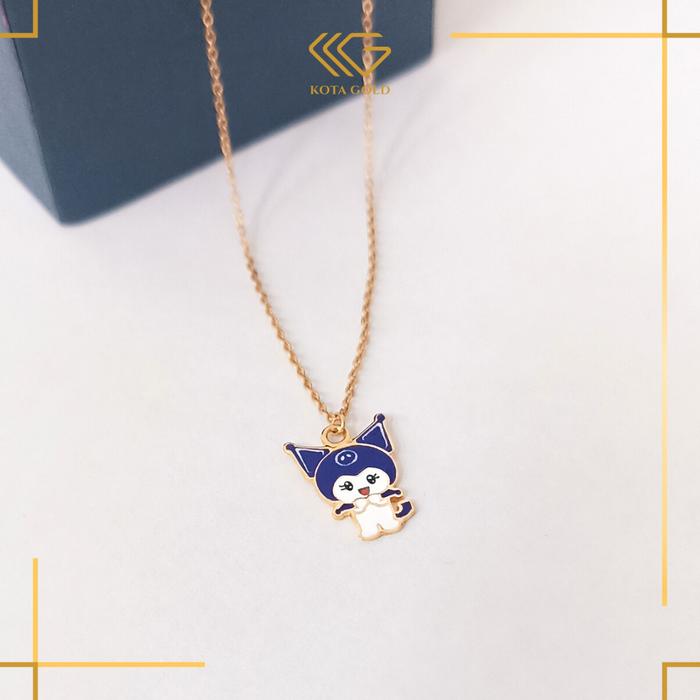Kalung Emas Anak Karakter Kurom Kadar 375 KL352 Panjang 35cm Set Liontin KKG Mall