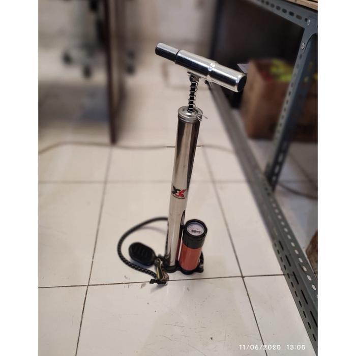 Pompa Angin Sepeda Manual + Meter YSK - Pompa Ban Roda Sepeda Motor