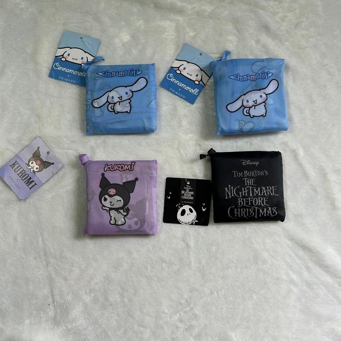 Primark Foldaway Bag | Tas Belanja Kuromi Cinnamon Roll Nightmare Before Christmas - 1pcs