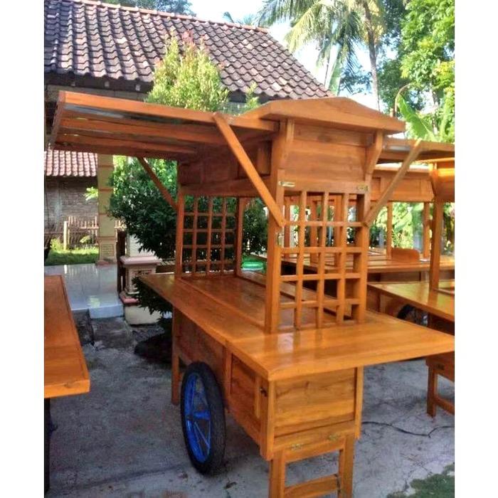 gerobak angkringan model Jepang kotak ada sayap kanan kiri free ongkir kaca