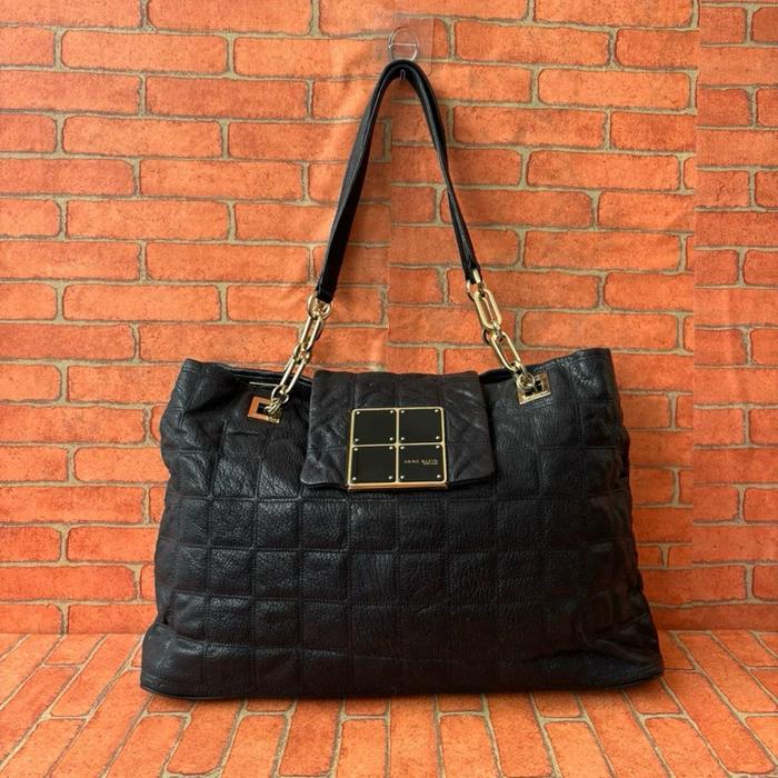 TAS TOTE WANITA ANNE KLEIN NEW YORK KULIT ASLI SECOND BRANDED HITAM / TAS TOTE MEWAH WANITA AKA SECO