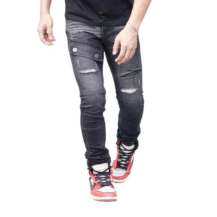celana jeans panjang pria celana sobek lutut cowok ori celana sobek cowok terbaru 2024celana cowok p