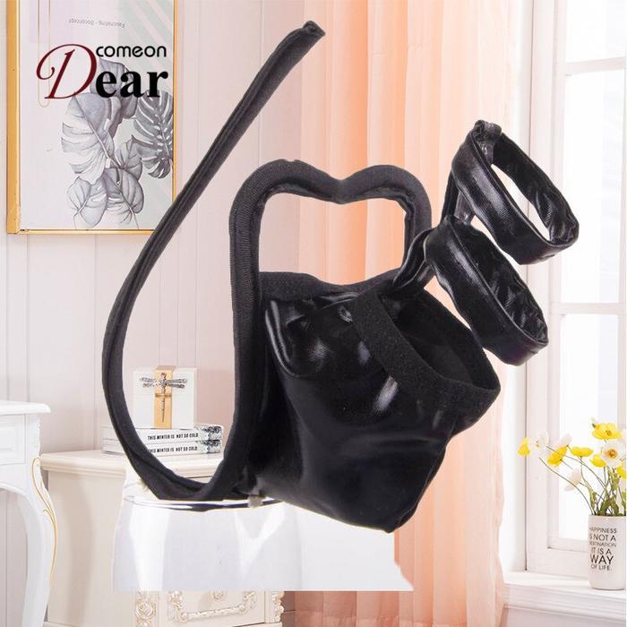 Comeondear C Bentuk String untuk Pria Lingerie Banci Kulit Imitasi