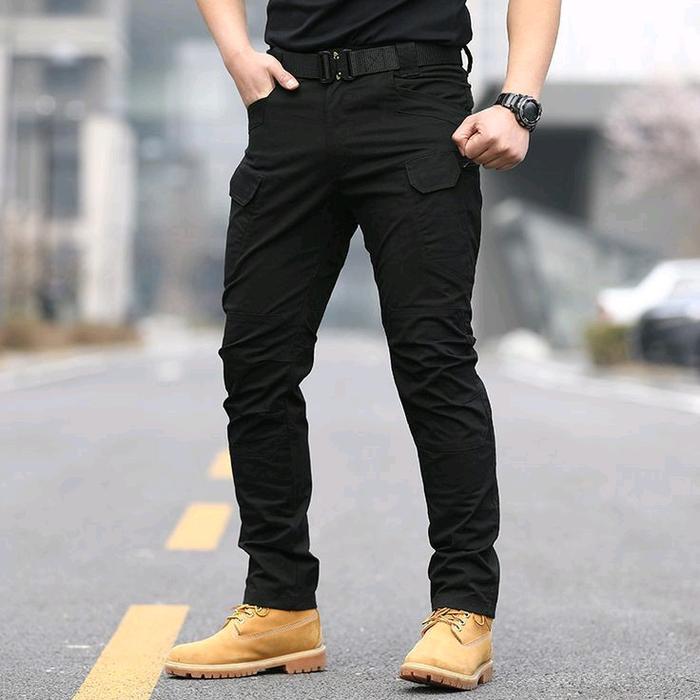 Celana Caergo Tactical Pria Premium Army Black Khaki Grey Cargo Kantong Santai Distro Jogger Loreng 