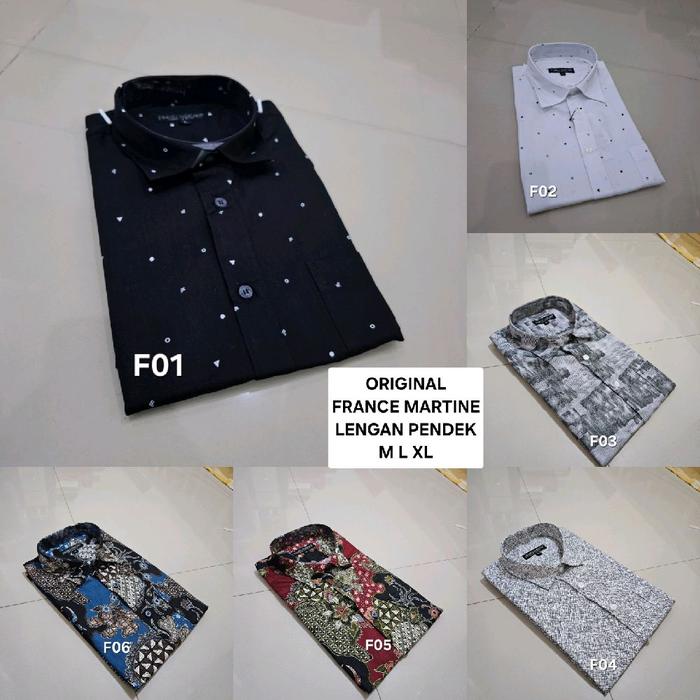 kemeja France martine pria tangan pendek Kasual M L XL.