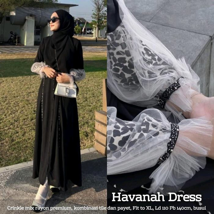 Havanah maxy dress mix abaya gamis Muslim Wanita Pesta Dewasa Maxi Remaja Lebaran Syari