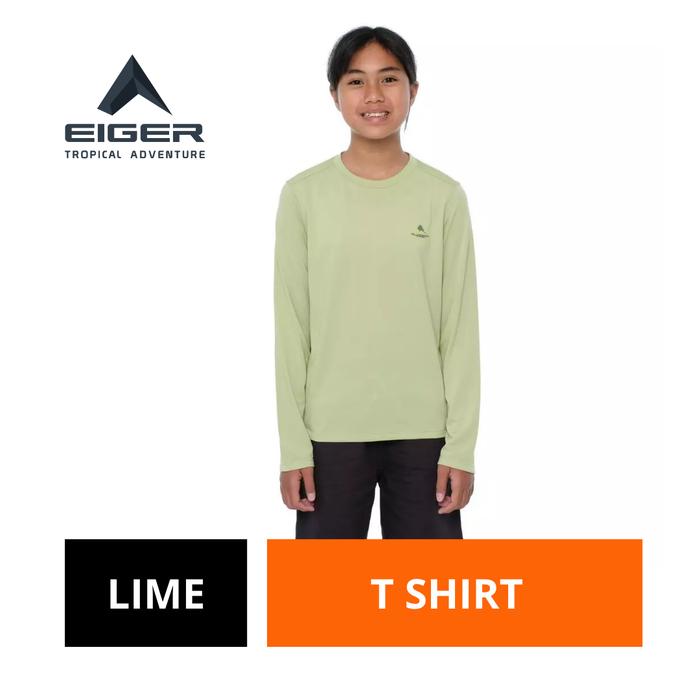 [BISA COD] Kaos Anak Eiger Original Hitam Panjang Polyester Junior Rock Spider Ls Tee Outdoor