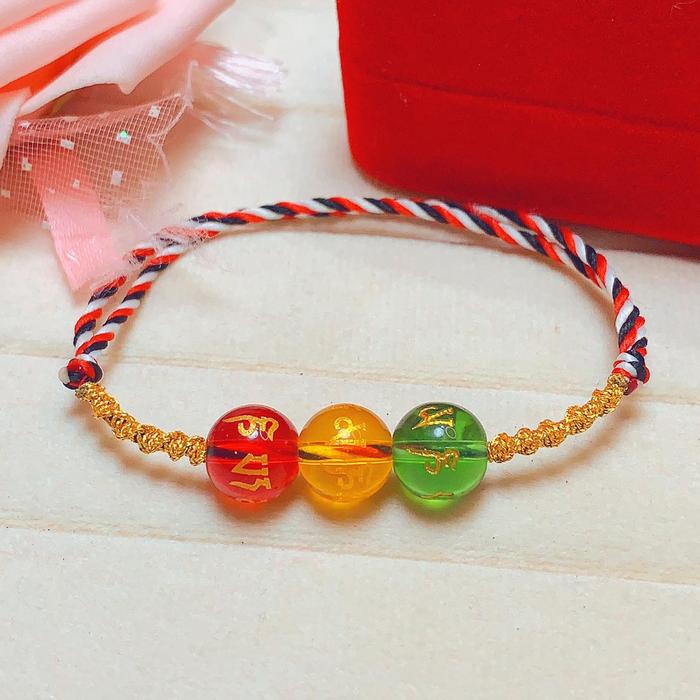 Gelang manik-manik perdamaian. Gelang anyaman benang emas. Gelang pasangan. (VSZ--014)