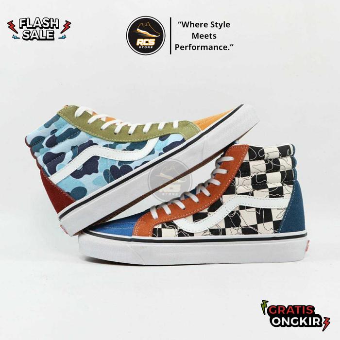 Rcs.id - Sepatu Sneakers Pria Sk8 High 36 DX Multi Camo Casual Stylis Loreng Catur Sepatu Laki Laki 