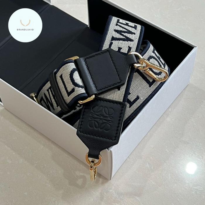 LOEWE ANAGRAM JACQUARD & CALFSKIN ADJUSTABLE BAG STRAP
