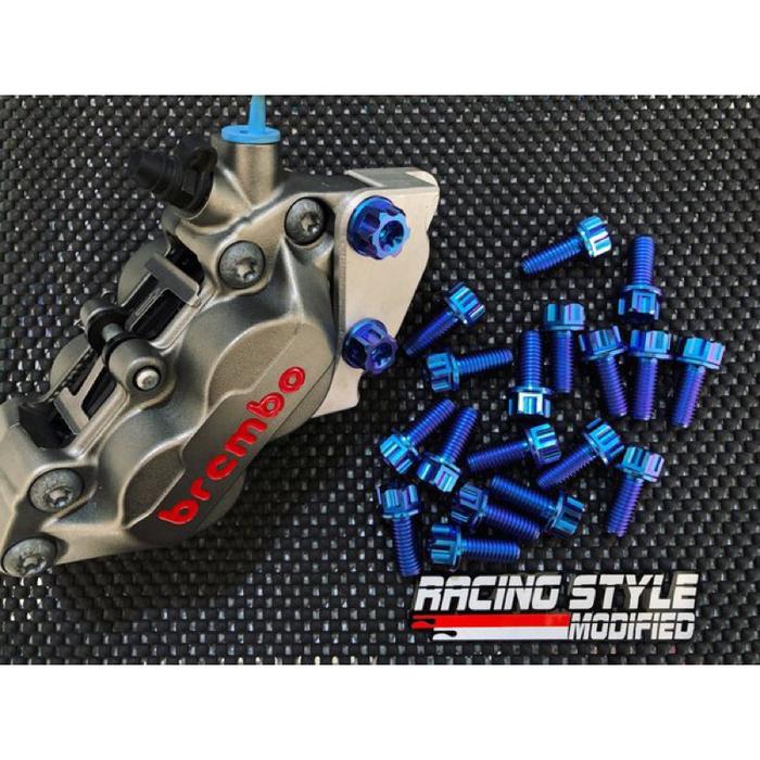 baut titanium m10x23 drat kasar baut kaliper brembo 4p 4 piston