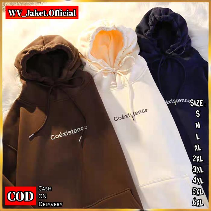 WareVisible Jacket Hoodie Pullover COEXISTENCE Oversize Korean Style Unisex Premium Jaket FLEECE Lem