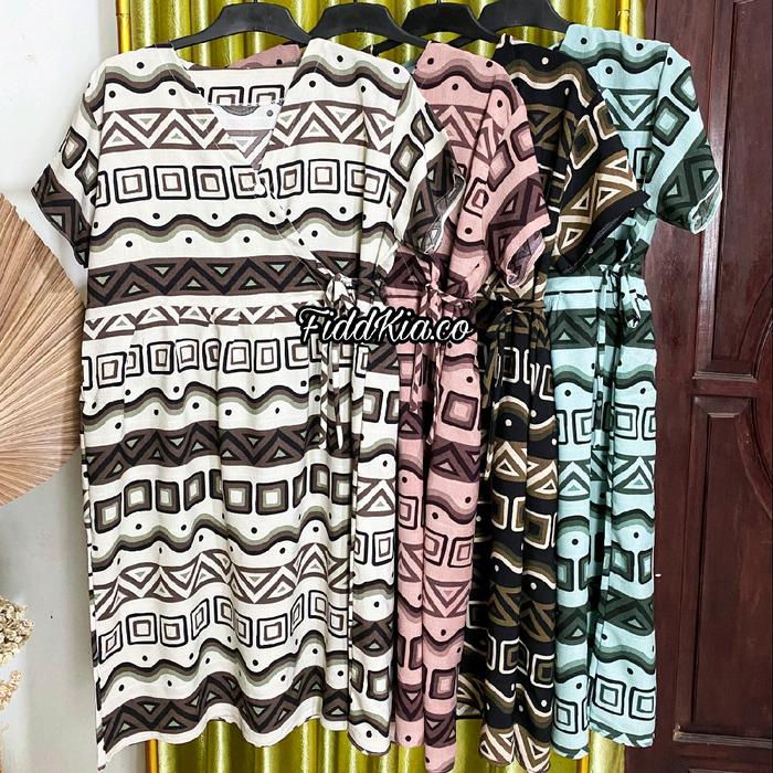 DASTER KIMONO - Daster model Kimono Crinkle Motif Kekinian