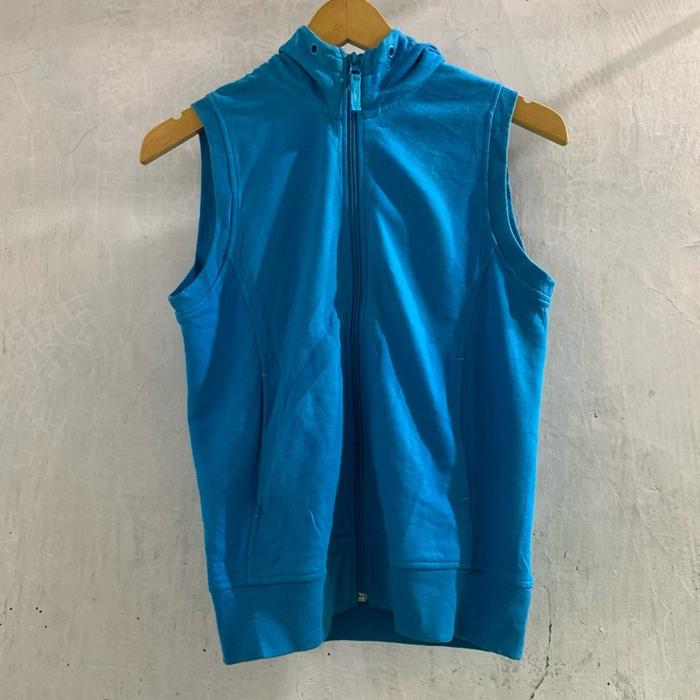 Rompi Vest Hoodie Uniqlo Biru