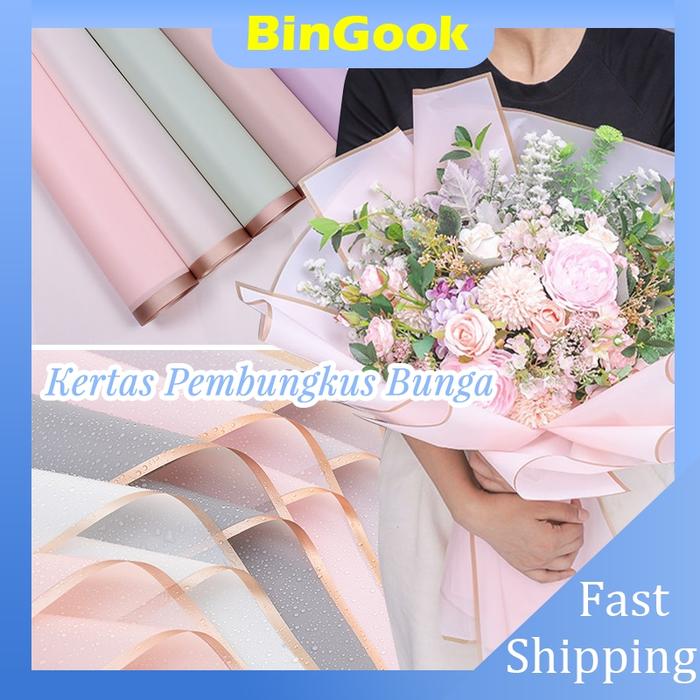 Kertas Bunga Buket List Gold Emas Cellophane / Flower Wrapping Pack List Gold Kb10