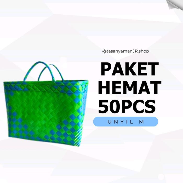 Paket Hemat 50pcs tas Unyil M/ tas anyaman plastik/ tas sembako/ tas hampers/ tas anyaman serbaguna