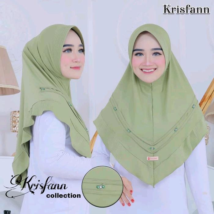 Kerudung Geblus Krisfan model keong Lancip Jilbab Instan Dewasa Muslim setengah kodi (10pcs) warna c