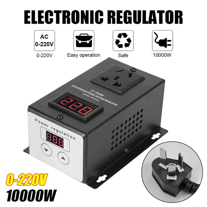 AC 220V 10000W Temperature Speed Power Adjust Controller Dimmer