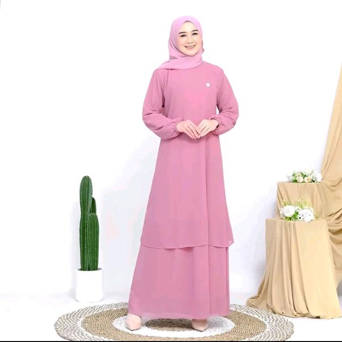 sr fahion gamis malaysia dewasa bahan ceruty babydoll full puring  Mewah Lebaran Syari Wanita Ceruti