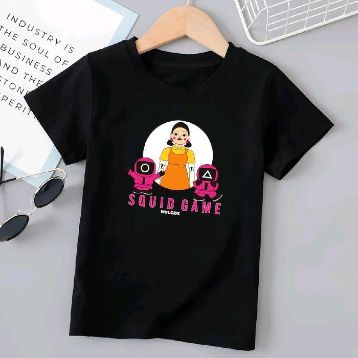 Kaos Anak Hitam 'SQUID DOLL' Mbelgedhez Fashion