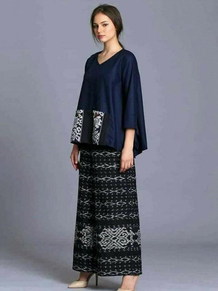One Set Celana Kulot Wanita Tenun Ikat Troso Handmade  Variasi Bawahan Panjang
