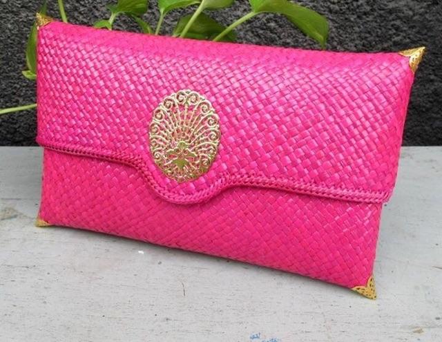 Dompet kondangan Slop kecil Dompet pesta segitiga ceren Dompet pandan pesta Cluth gliter Tas eceng g