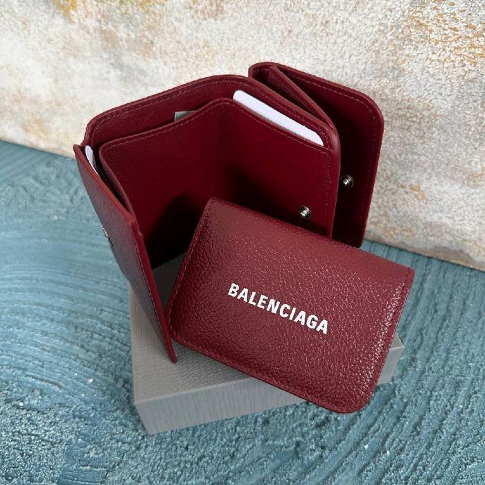Balenciaga Letter Mini Wallet Bordeaux