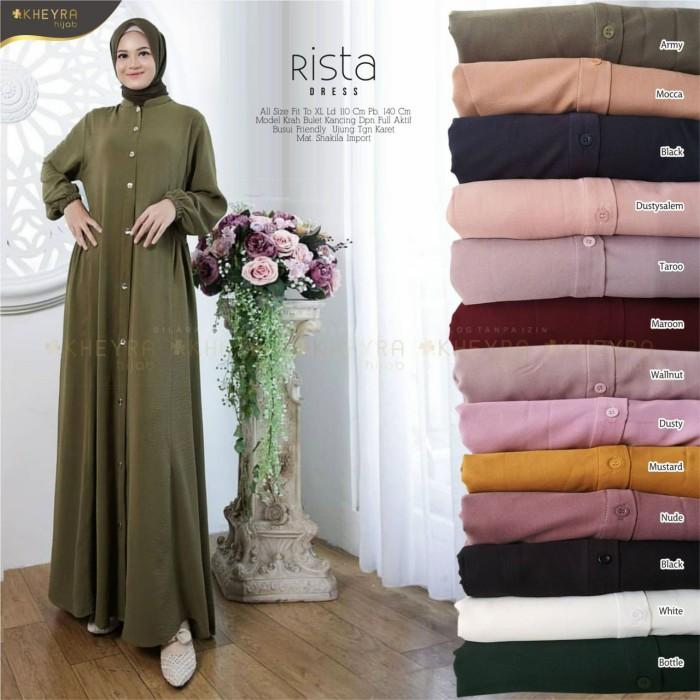 gamis rista dress maxy mat shakila import polos busui tebal ori kheyra