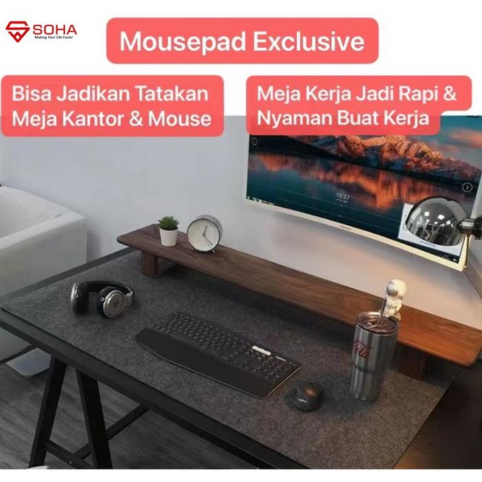 AK-01 Mousepad Bahan Wool Felt Deskmat Deskpad Exclusive Taruh Keyboard Laptop Mouse / Tatakan Meja 