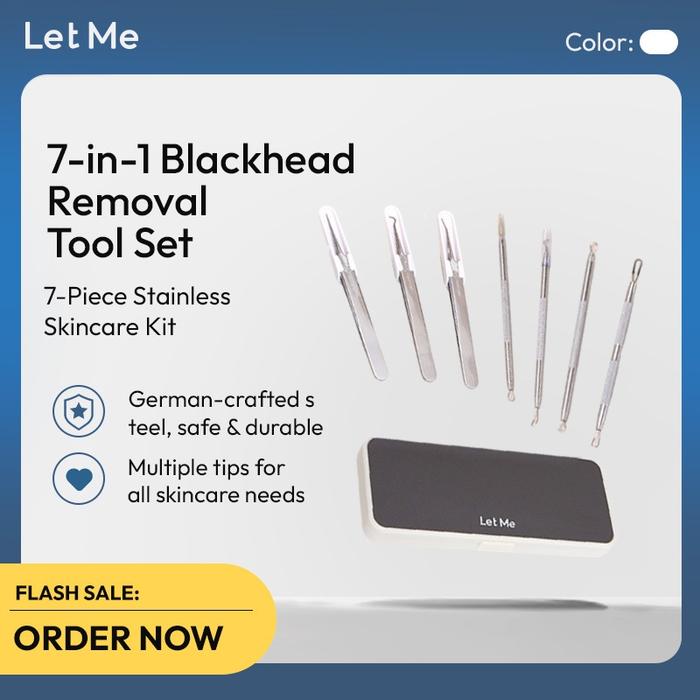 Let Me 7in1 Set Alat Pembersih Komedo - Alat Perawaran Wajah Pinset Jerawat Facial Treatment LM-2214