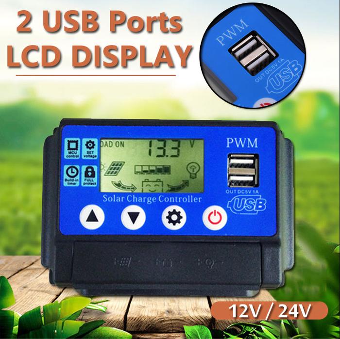 10A/20A/30A/40A/50A PWM Solar Charge Controller Regulator 12/24V Automatic Identification Solar Pane