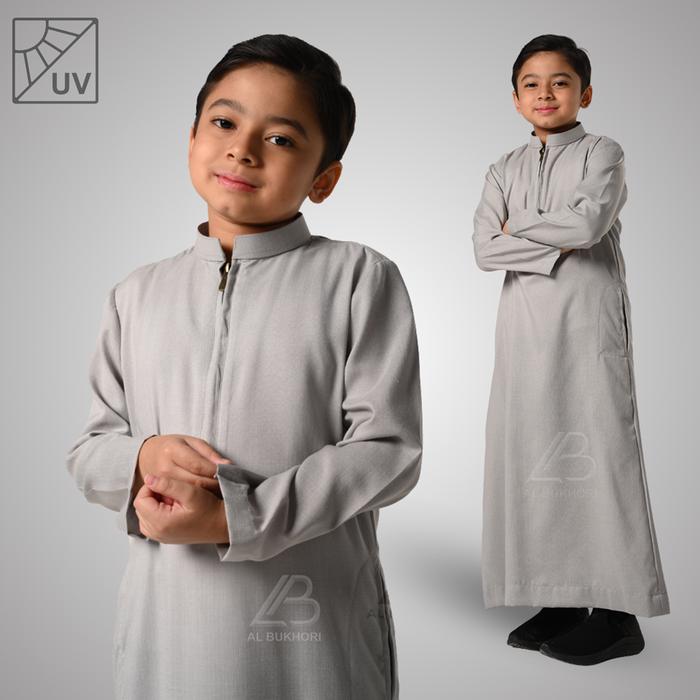 Al Bukhori - ANTI UV Jubah Anak Gamis Laki Laki Thobe Premium 4 - 12 Tahun Lengan Panjang - Jubah Ab