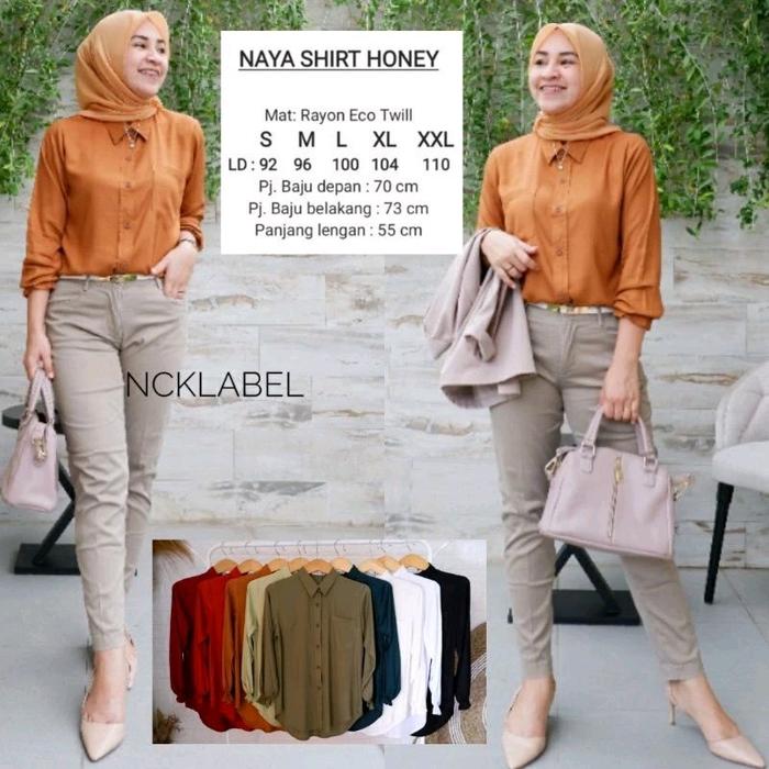 Sale Diskon Naya Blouse Kemaja Katun Rayon Twill Polos Ori NCK Label