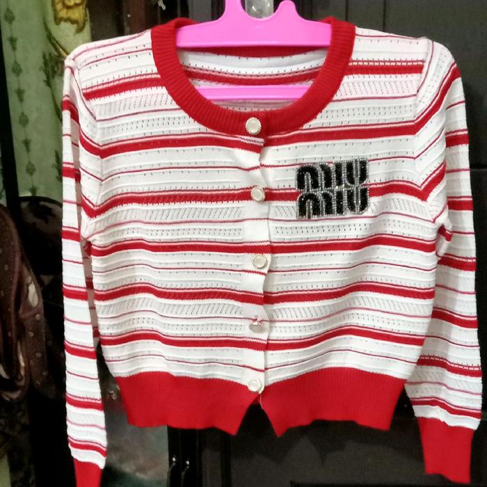 cardigan miu"bahan rajutt Crop Kardigan