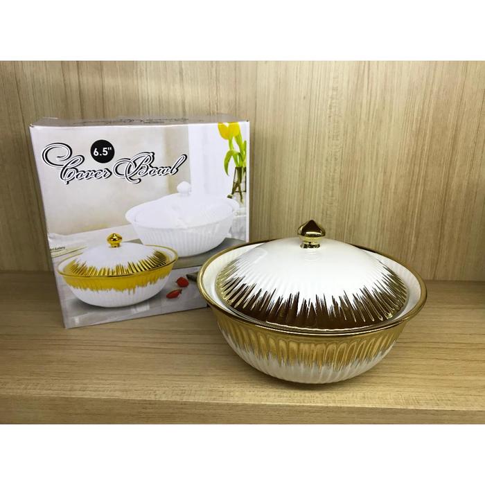 Mangkok Keramik Sup + Tutup Besar ( isi 500ML )