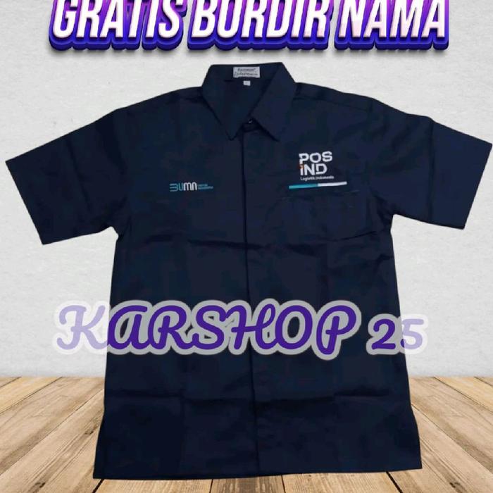 SERAGAM BUMN POS IND KEMEJA POS INDO KEMEJA POS IND KEMEJA LOGO POS IND KEMEJA BORDIR POS IND
