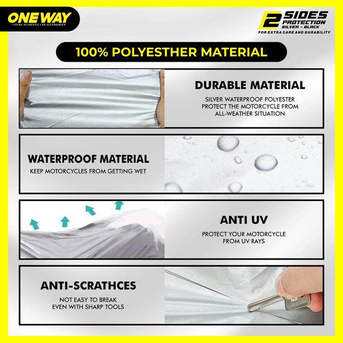 Sarung Cover Motor ONEWAY Silver SUZUKI ADDRESS Waterproof Anti Panas