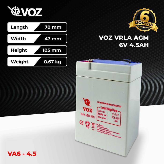 Voz Baterai VRLA 6V 4.5 Ah |Baterai Timbangan |Baterai Lampu Emergency