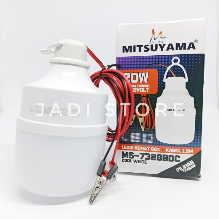 Lampu Aki Mitsuyama 20w LED 12 Volt DC 20Watt Colok Super Terang 10w 15w 12v Emergency Jualan Malam