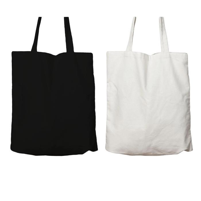 TOTEBAG RESLETING POLOS HITAM SEMI KANVAS TEBAL BAHAN DRILL TAHAN AIR (27CMX35CM KECIL) (30CMX38CM B