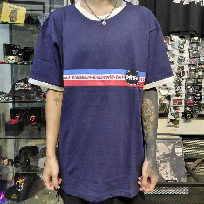 T Shirt Band Official OASIS - 1996 TOUR (NAVY) Original