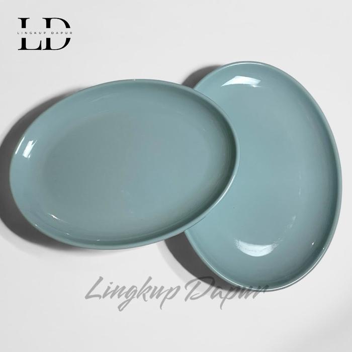 READY (3 pcs / 6 pcs) PIRING SAJI OVAL MELAMINE TEBAL PREMIUM / PIRING OVAL 25cm / PIRING MELAMINE T