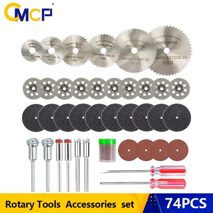 CMCP Mini Circular Saw Blade Set 74pcs HSS Saw Blade Resin Metal Cut