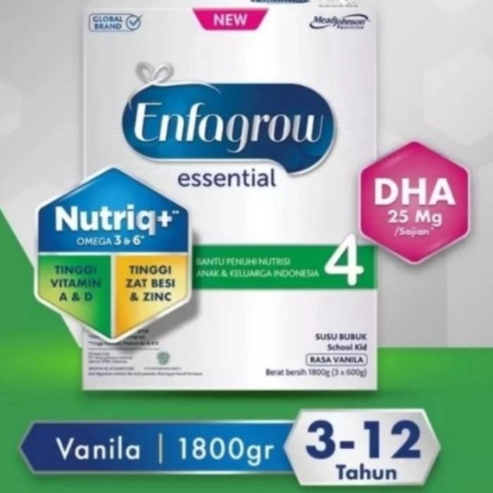 Enfagrow Essential 4 Vanila Susu Pertumbuhan Bubuk 800g - Tahap 4 untuk Anak 3-12 Tahun